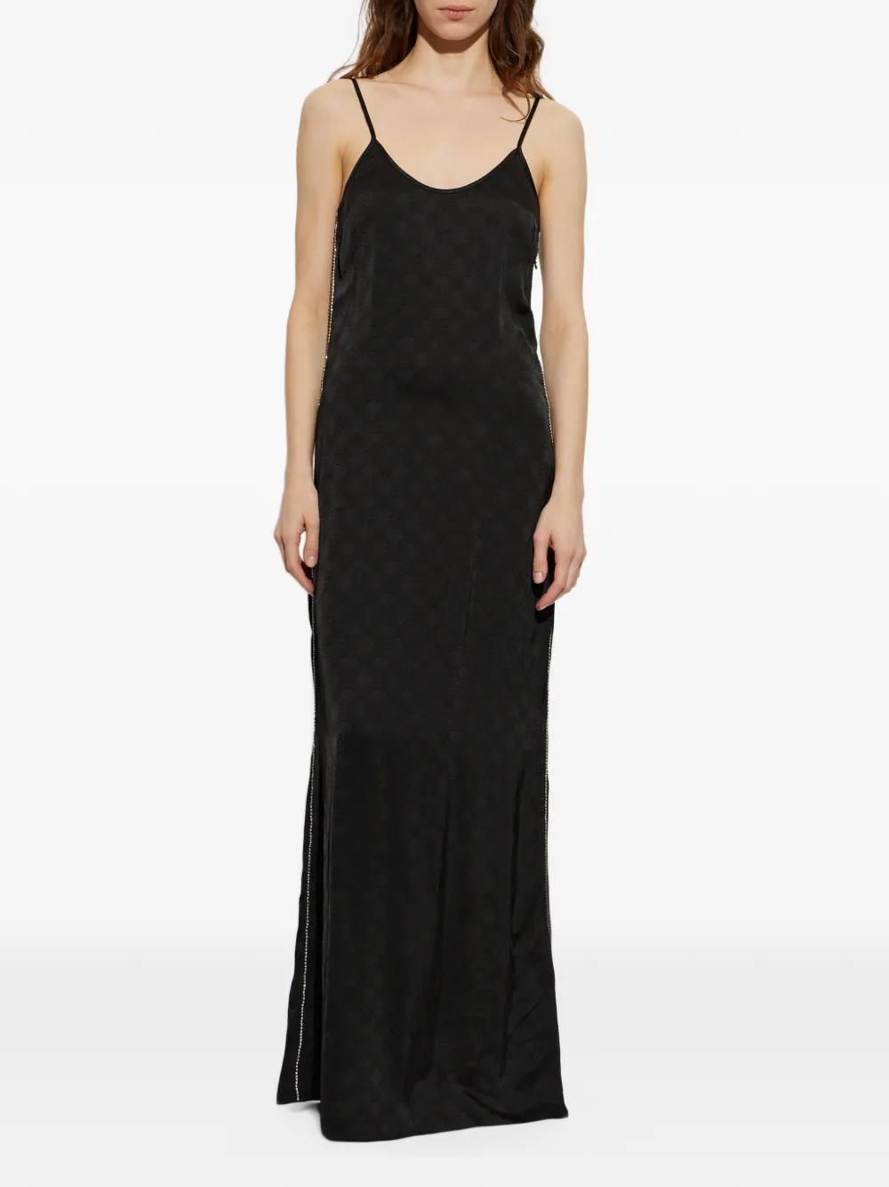 Off-White logo-jacquard maxi dress Zwart