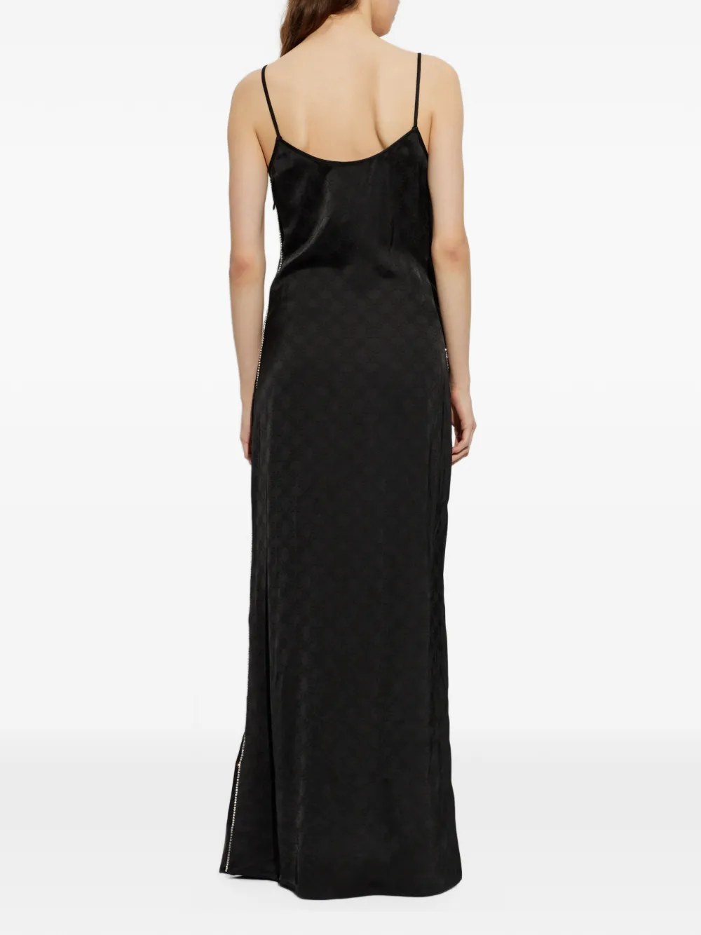 Off-White logo-jacquard maxi dress Zwart