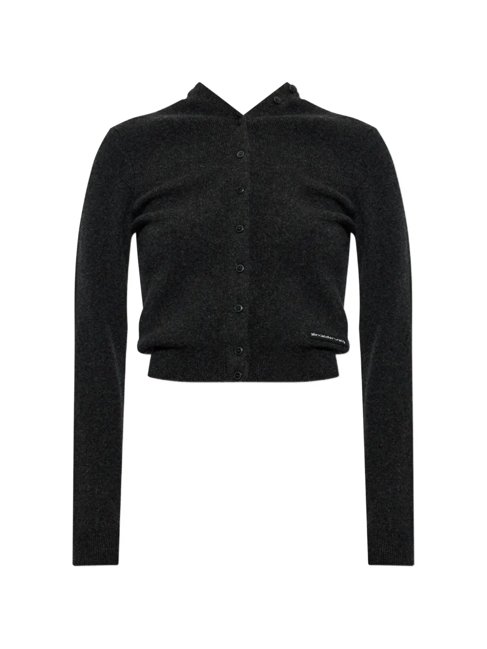 Alexander Wang wool cardigan with logo patch - Grigio