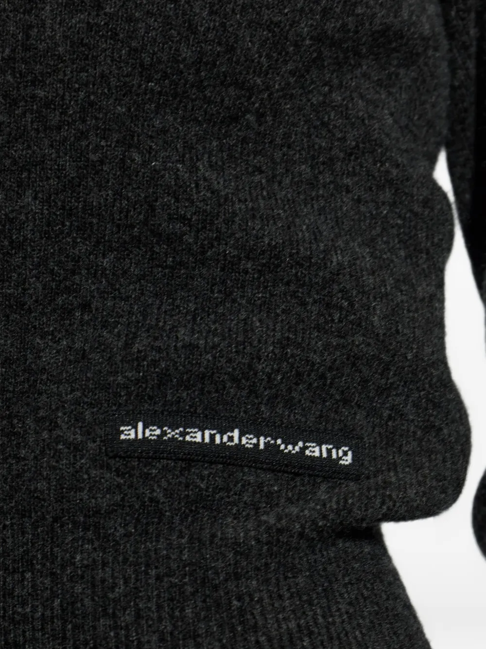 Alexander Wang wool cardigan with logo patch Grijs