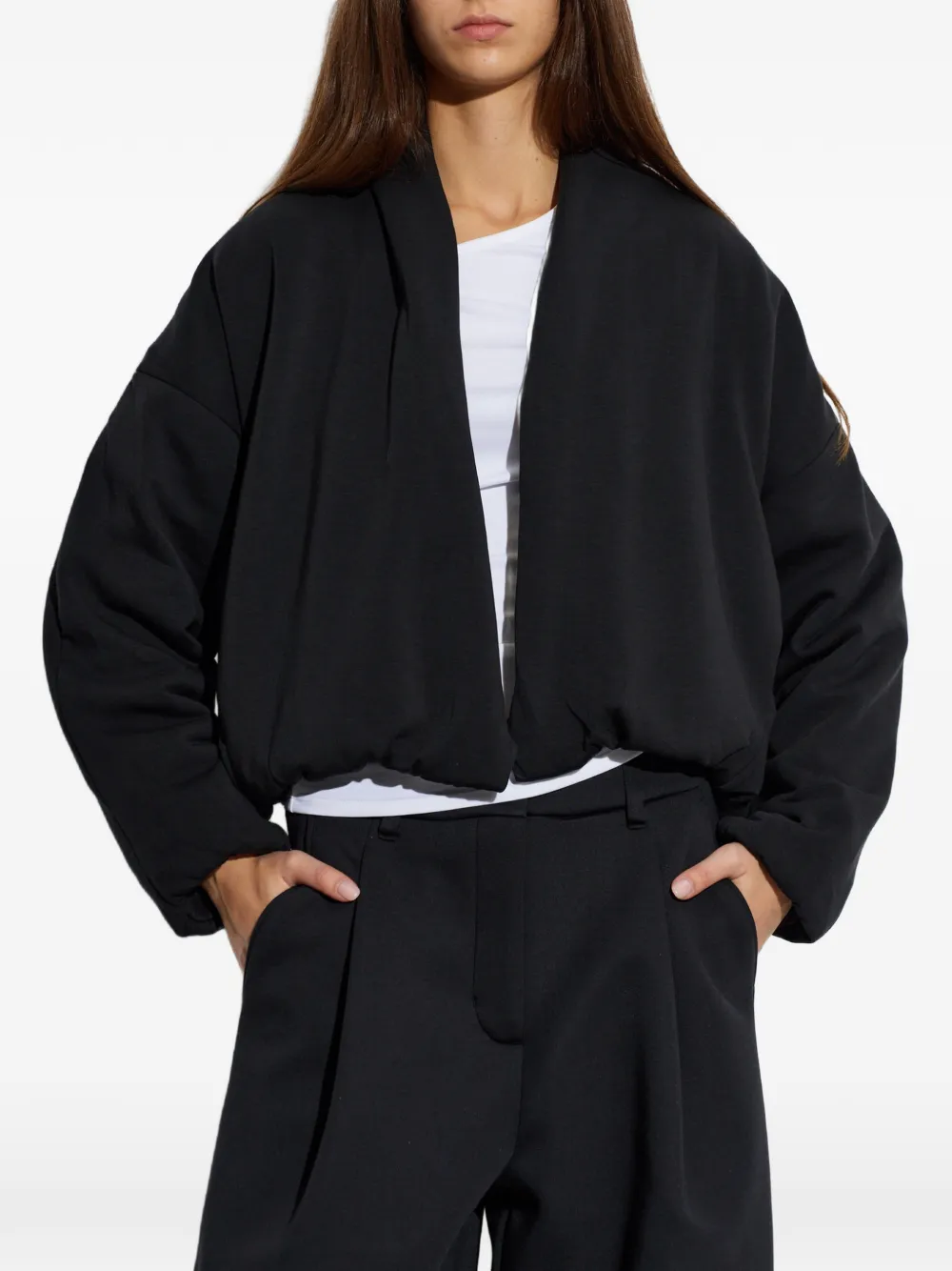Nike 24.7 ImpossiblySoft Plush Therma-FIT shawl jacket Zwart