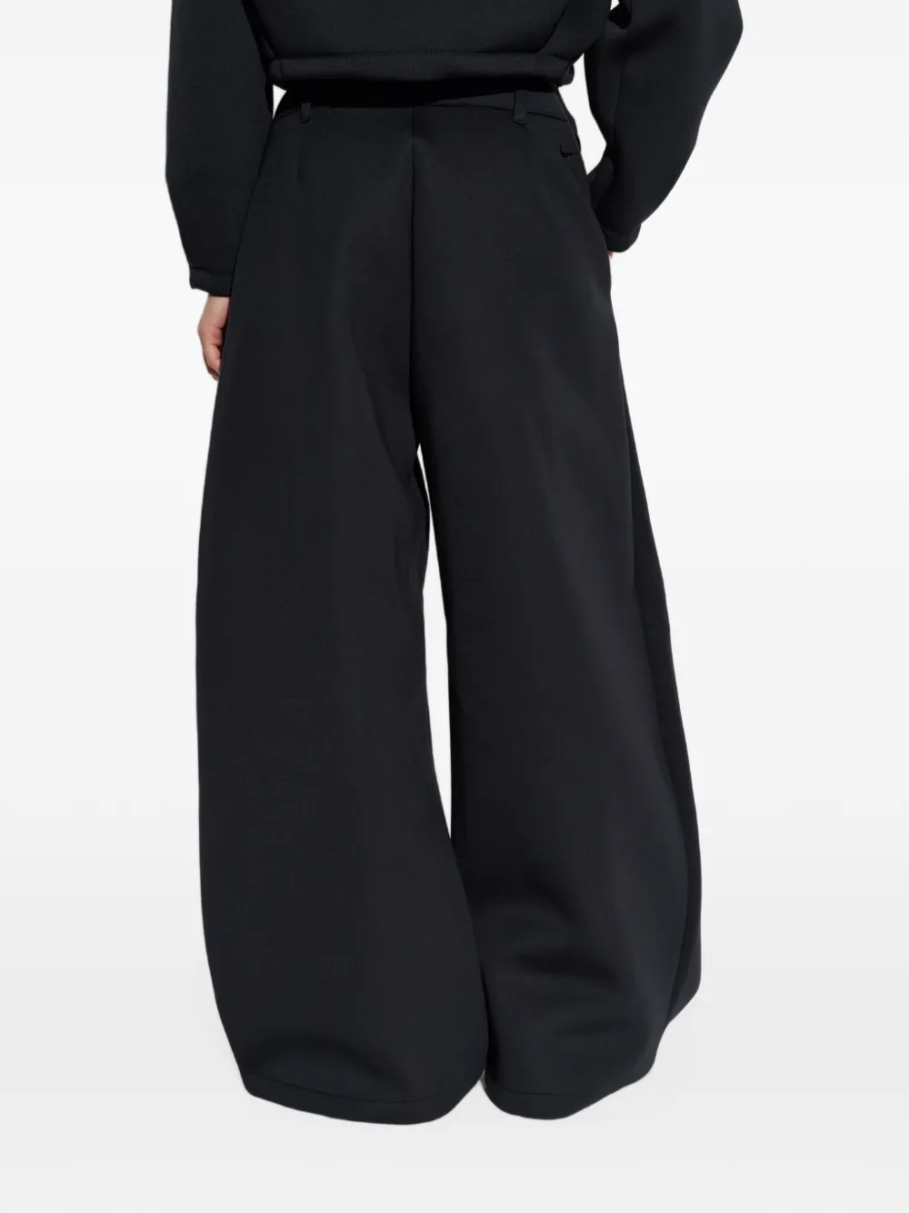 Nike Article Fleece oversized mid-rise wide-leg pants Zwart