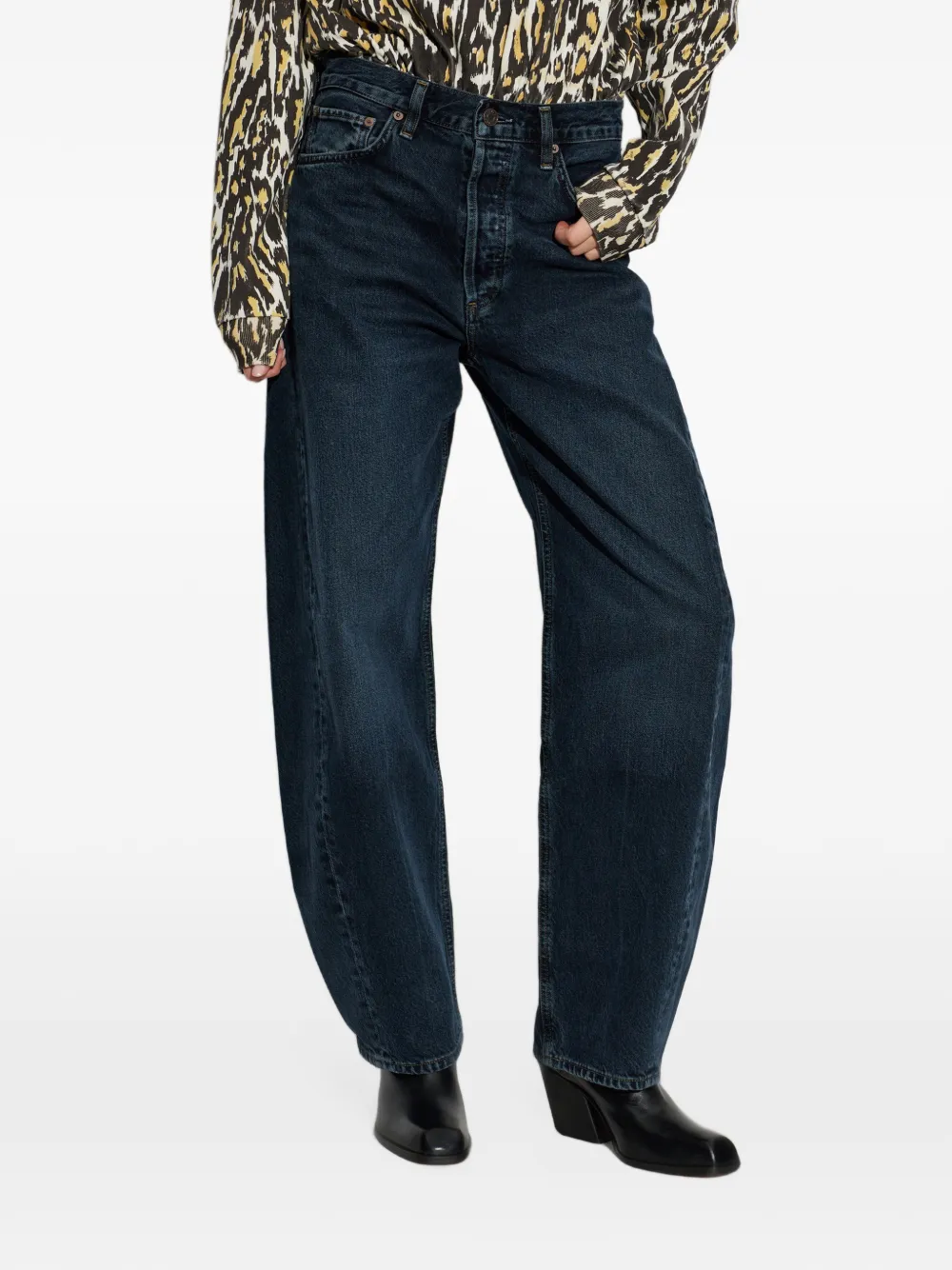 AGOLDE Luna Pieced barrel-leg jeans Blauw