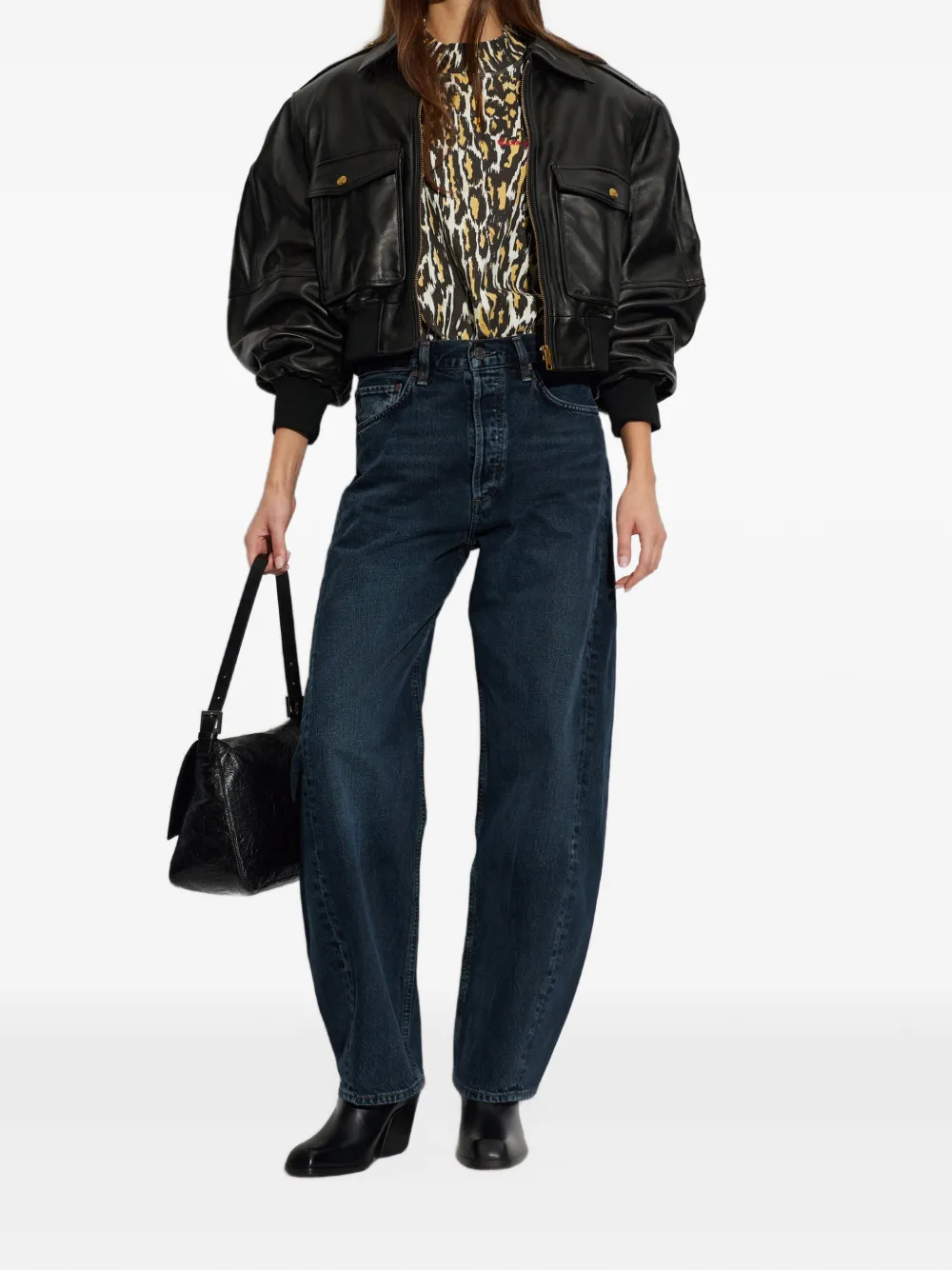 AGOLDE Luna Pieced barrel-leg jeans Blauw