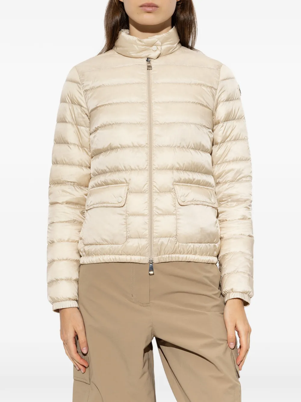 Moncler Lans packable short down jacket Beige