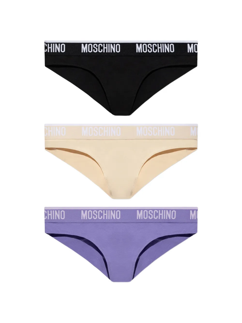 Moschino logo-waistband briefs (set of three) - Nero