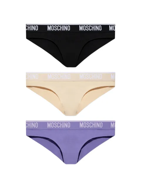 Moschino logo-waistband briefs (set of three)