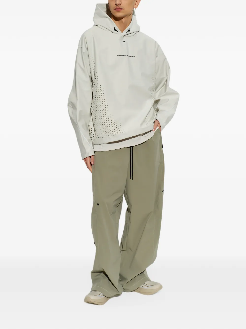 Nike Tech Dri-FIT Shori-knit pullover hoodie Beige