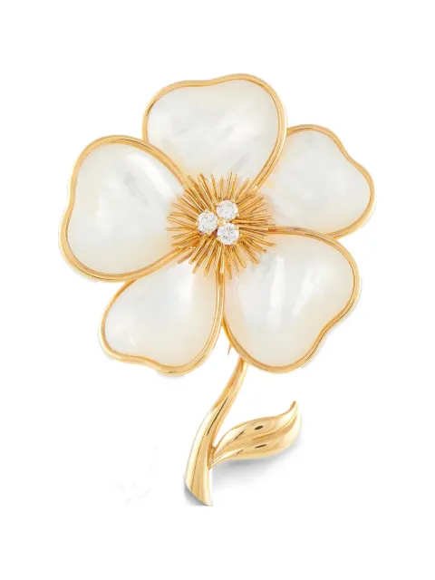 Van Cleef & Arpels mother of pearl and diamond brooch