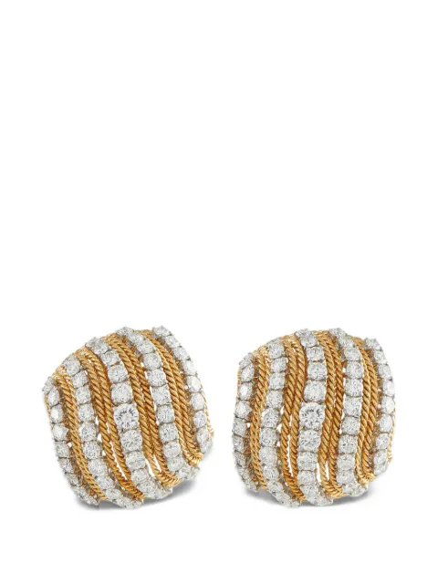 David Webb diamond twisted-rope earrings
