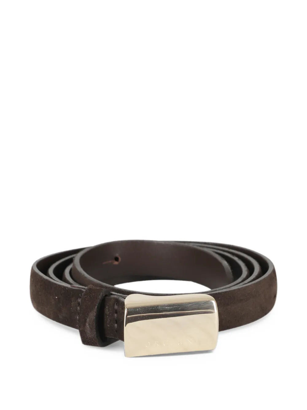 Orciani Peach suede belt Bruin
