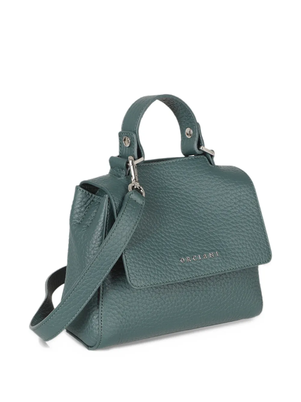 Orciani mini Sveva Soft pebbled leather tote bag Groen