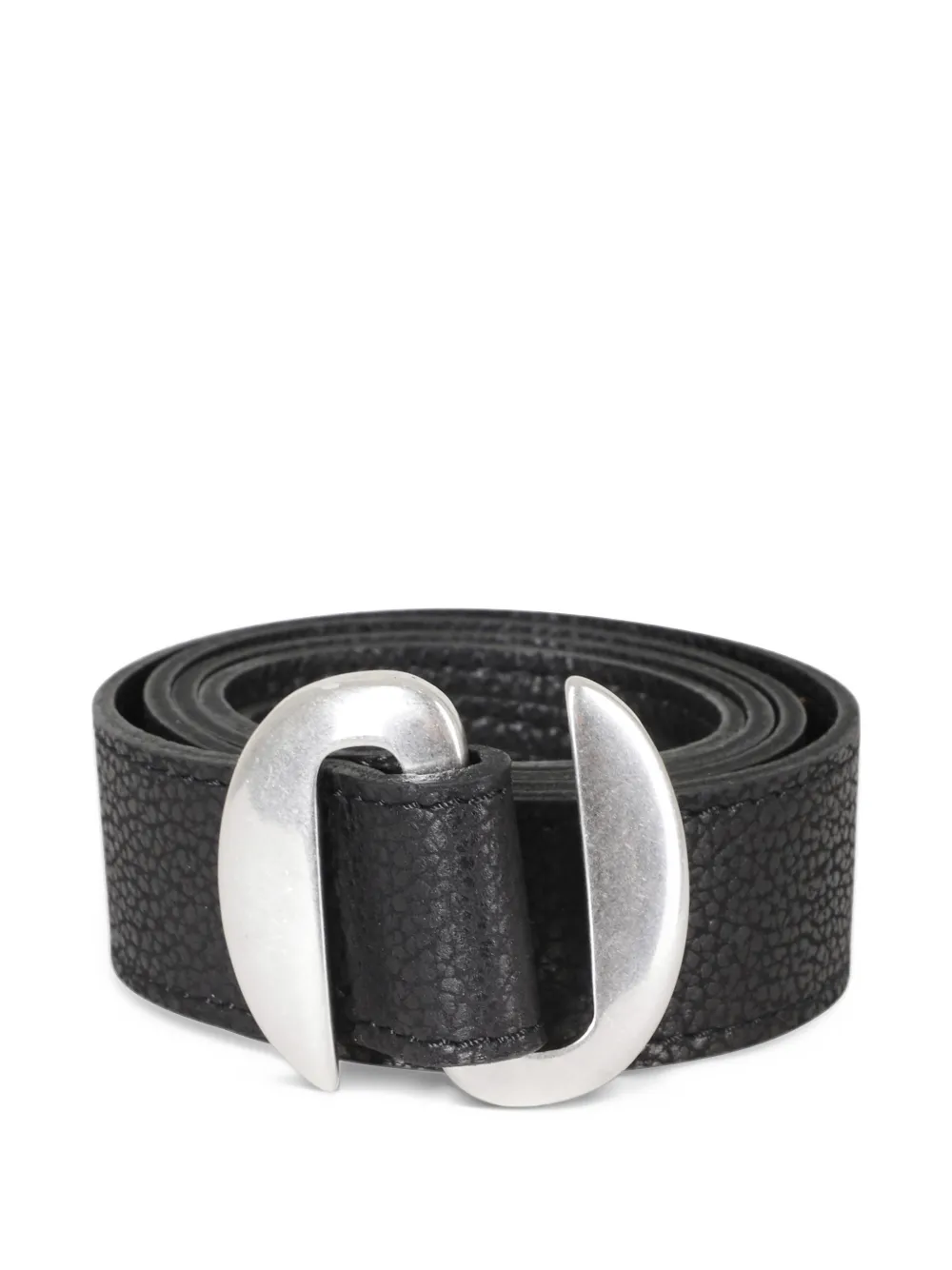Orciani Broken O Pegaso A leather belt Zwart