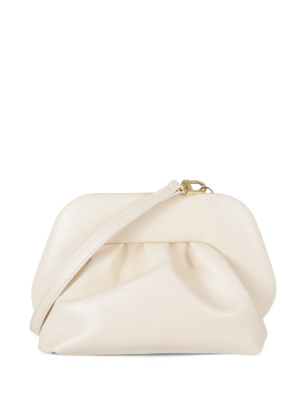 Themoirè small Bios ruched clutch bag - Toni neutri