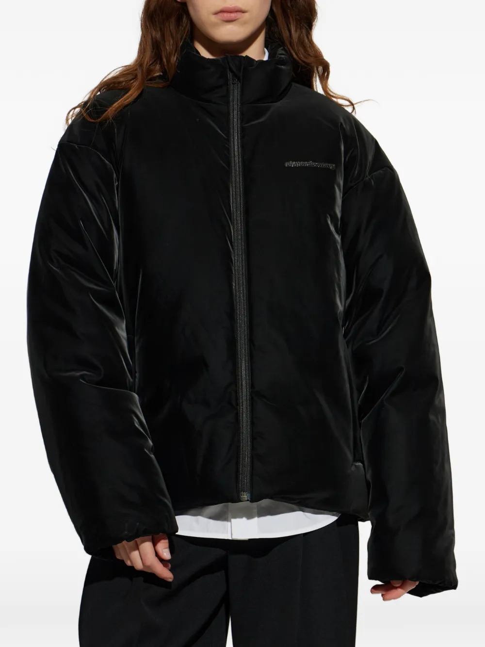 Alexander Wang puffer jacket with a stand-up collar Zwart