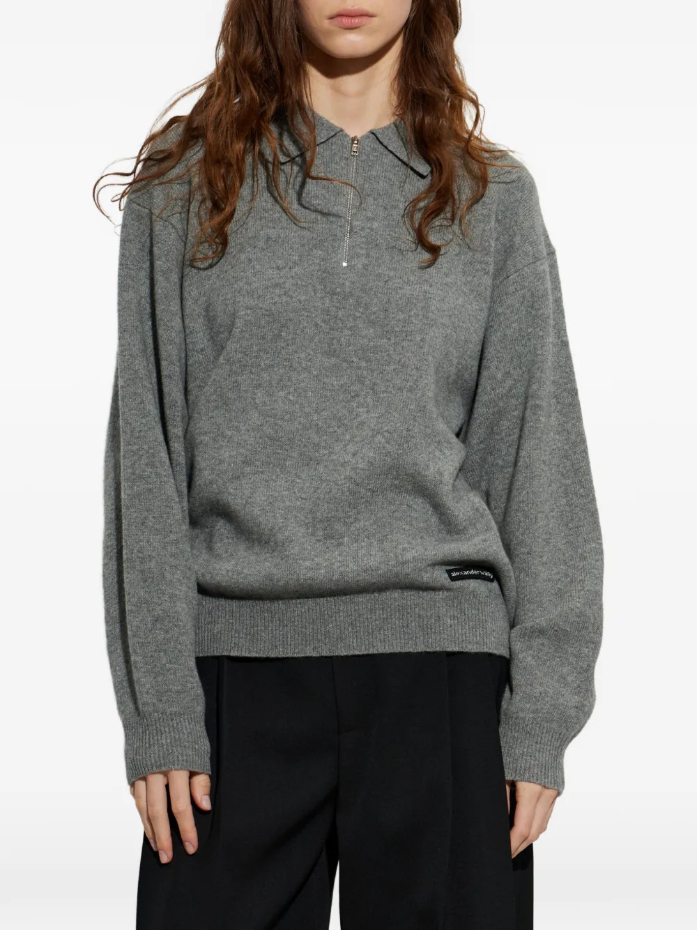 Alexander Wang long-sleeve polo sweater Grijs