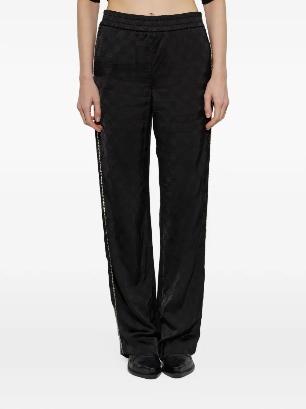 Off-White elasticated-waist jacquard trousers Zwart