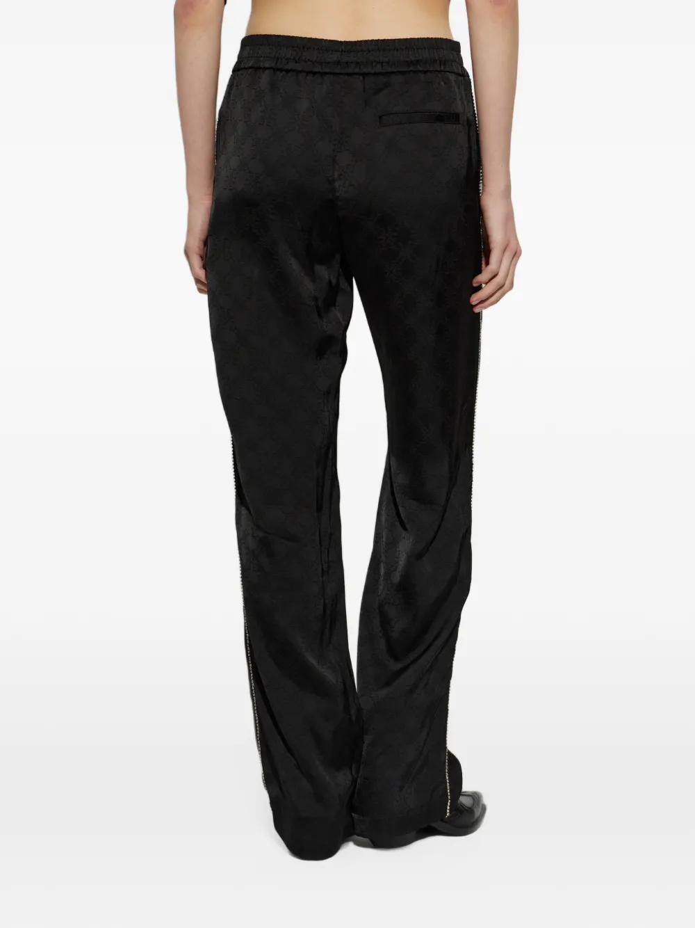 Off-White elasticated-waist jacquard trousers Zwart