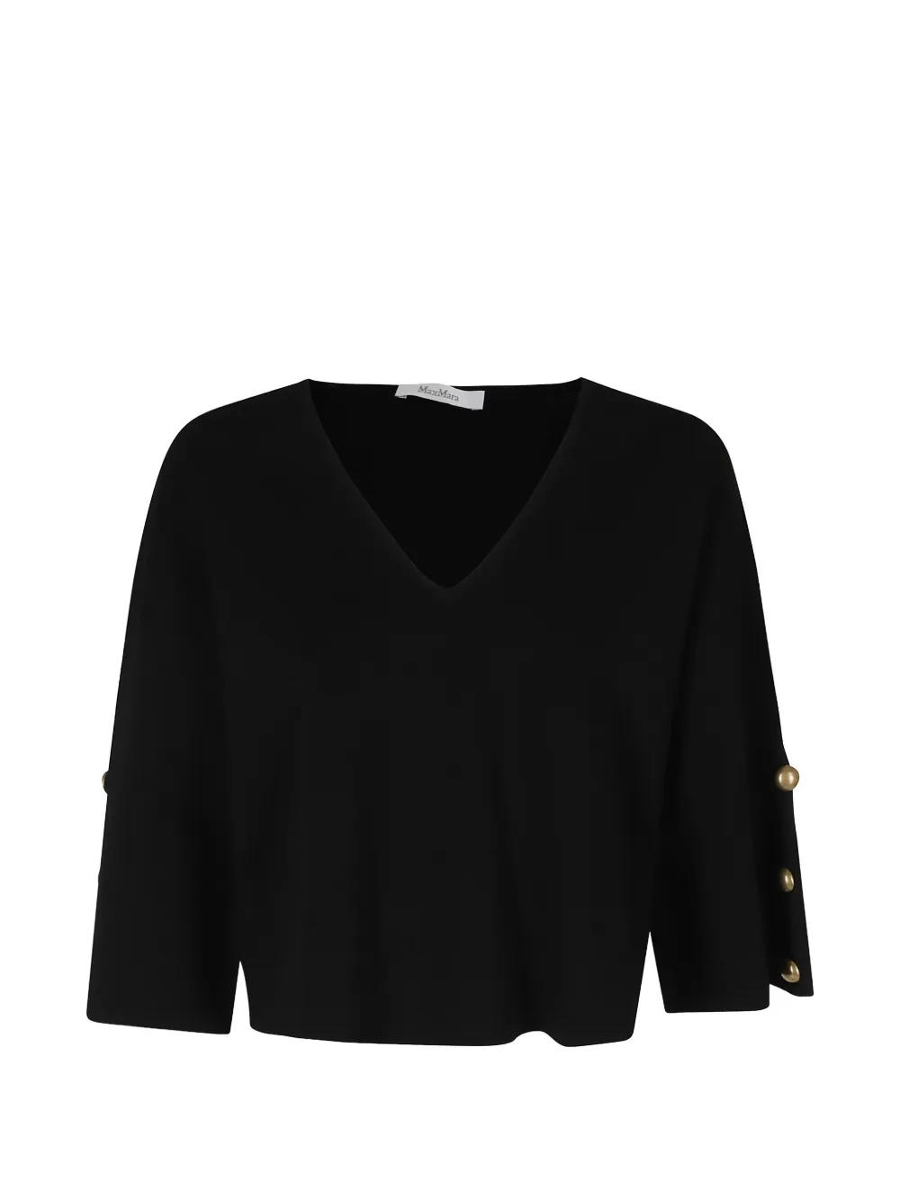 Max Mara V-neck button-detail sweater Zwart