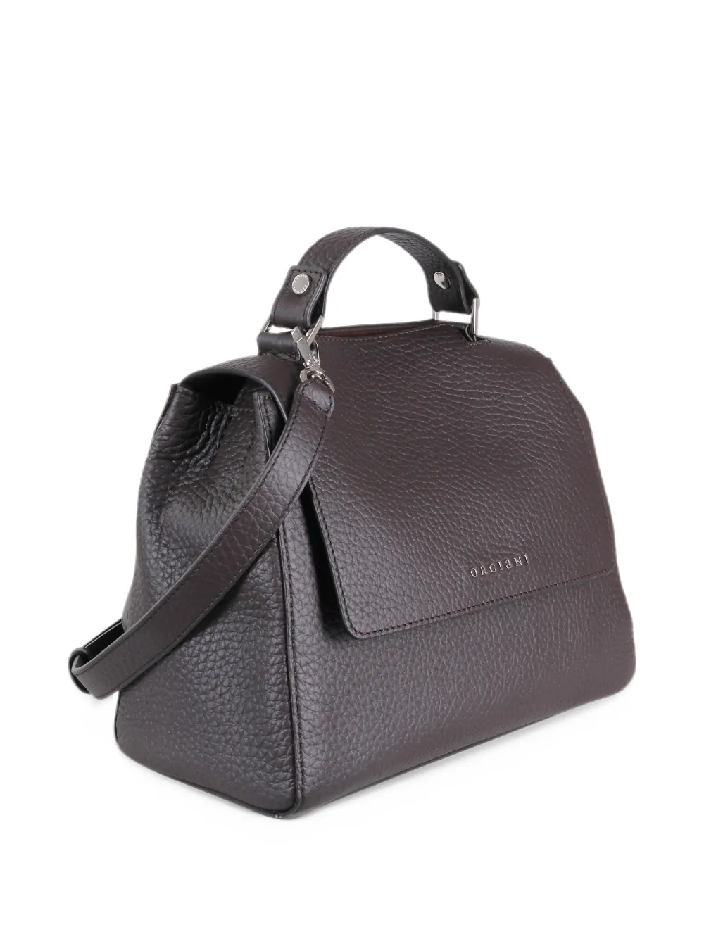 Orciani small Sveva Soft grained leather tote bag Bruin
