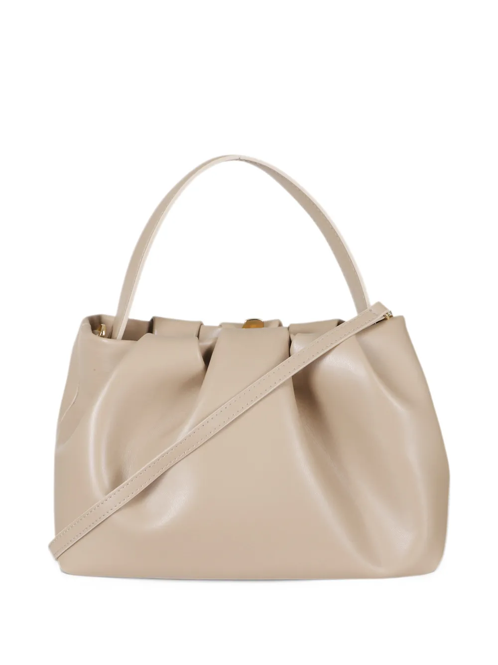 Themoirè Athena ruched tote bag Beige