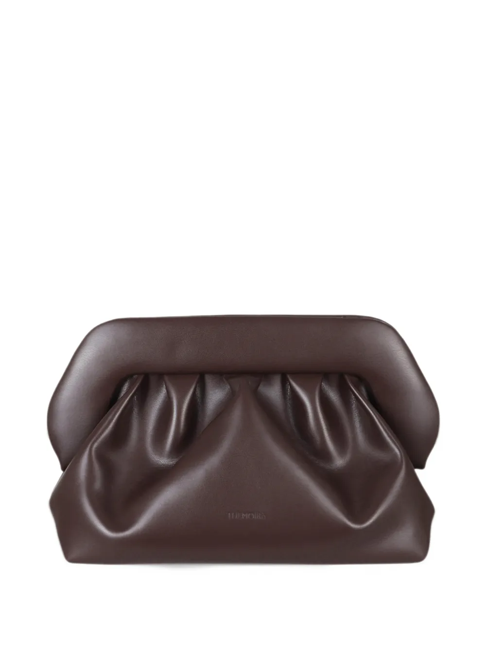 Themoirè Bios ruched clutch bag - Marrone