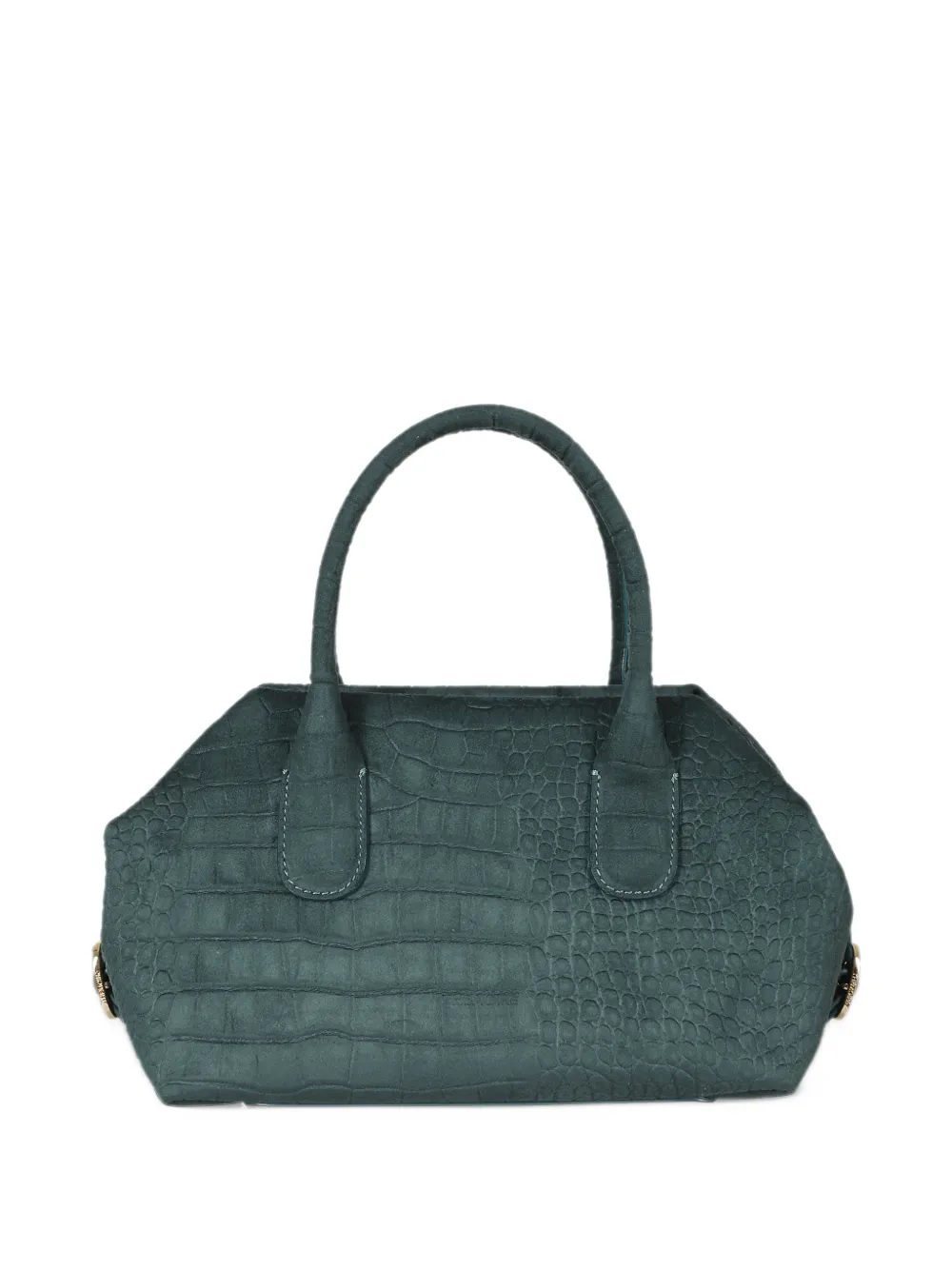 Themoirè small Talia Trunk croc-effect tote bag Groen