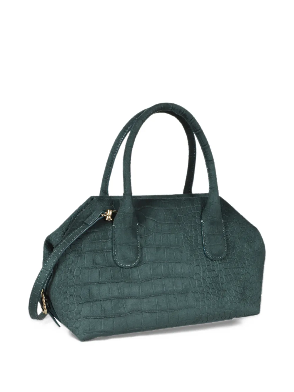 Themoirè small Talia Trunk croc-effect tote bag Groen