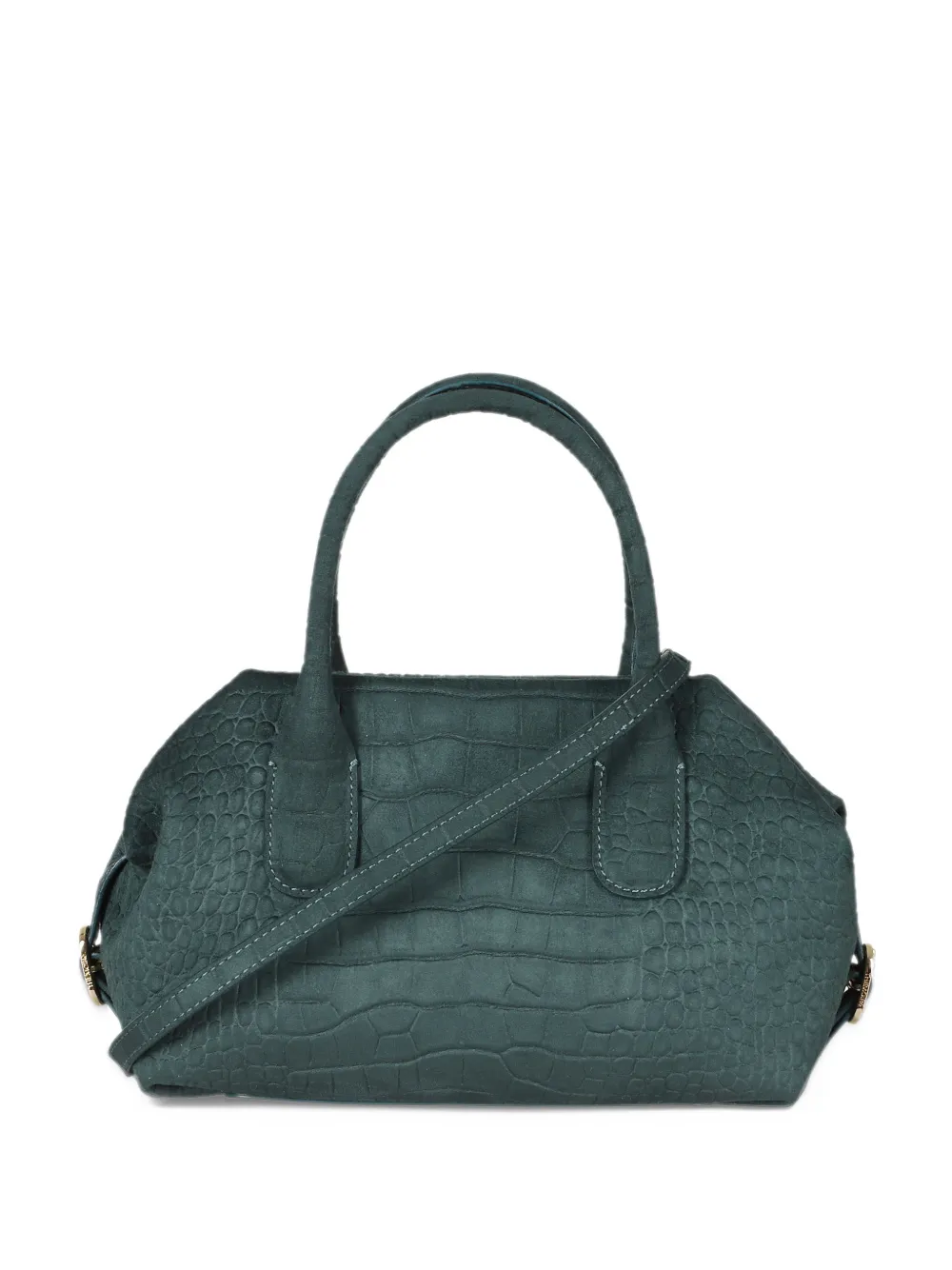 Themoirè small Talia Trunk croc-effect tote bag Groen