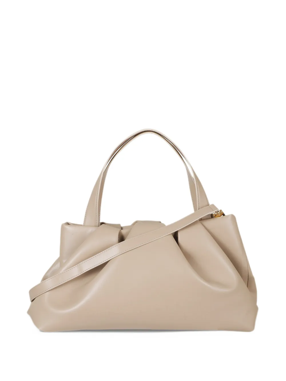 Themoirè Athena ruched tote bag Beige