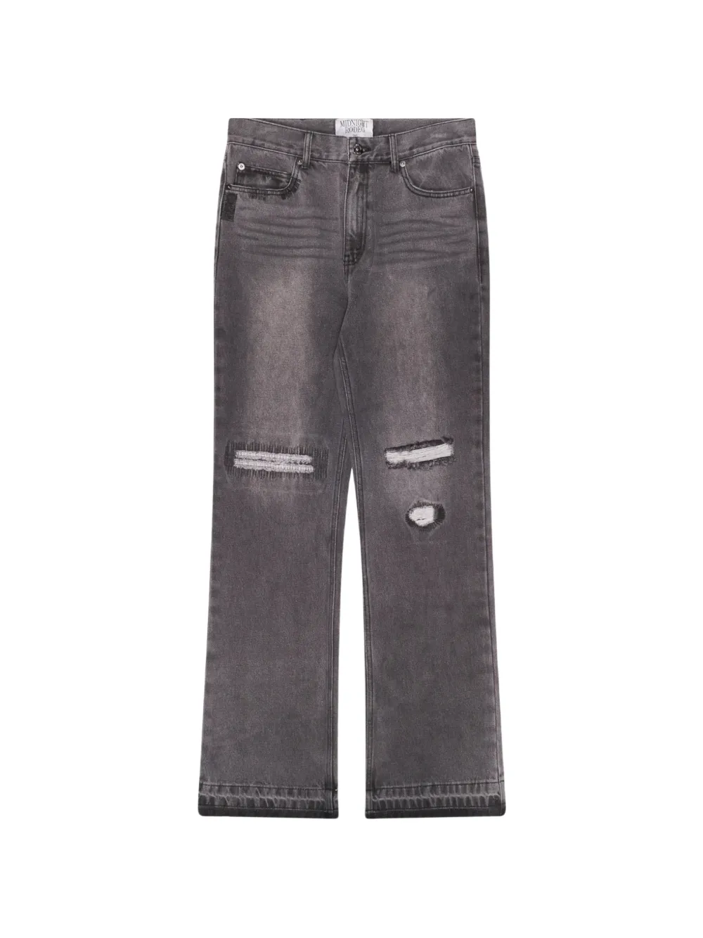 MIDNIGHT RODEO distressed straight-leg jeans - Grigio