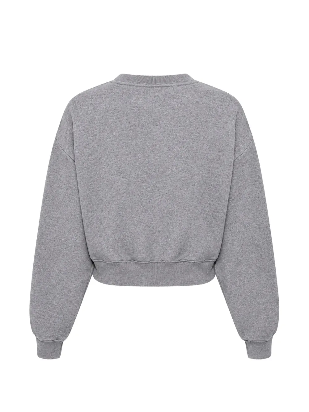 Sporty & Rich serif-logo embroidered cropped sweatshirt Grijs