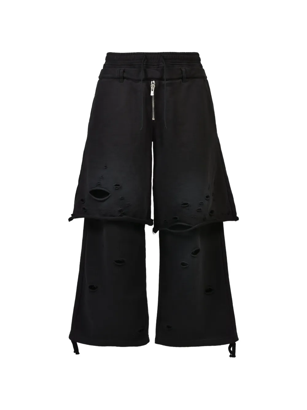 FILTH layered distressed trousers - Nero