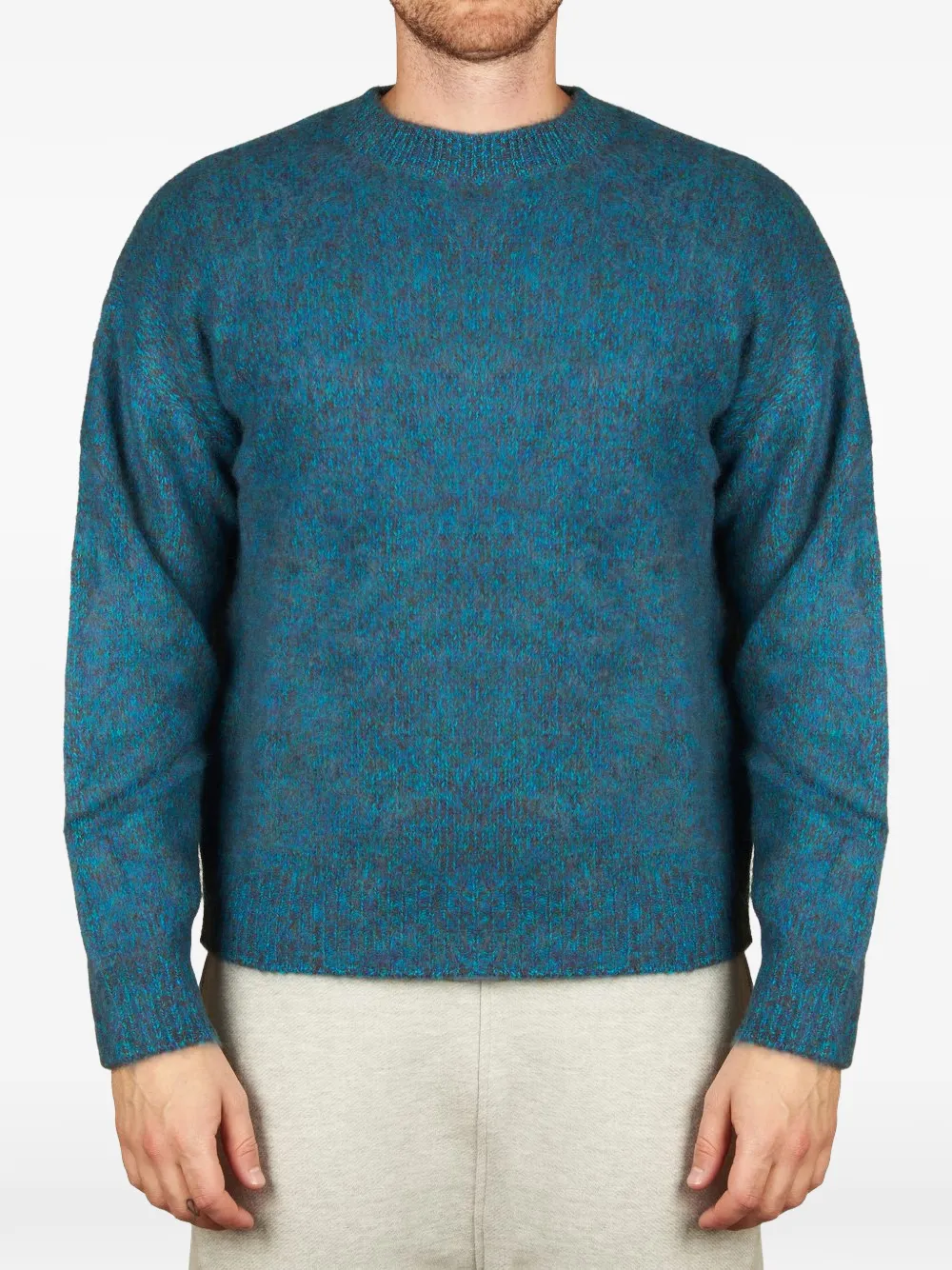 AMARÁNTO brushed-finish crew-neck sweater Blauw