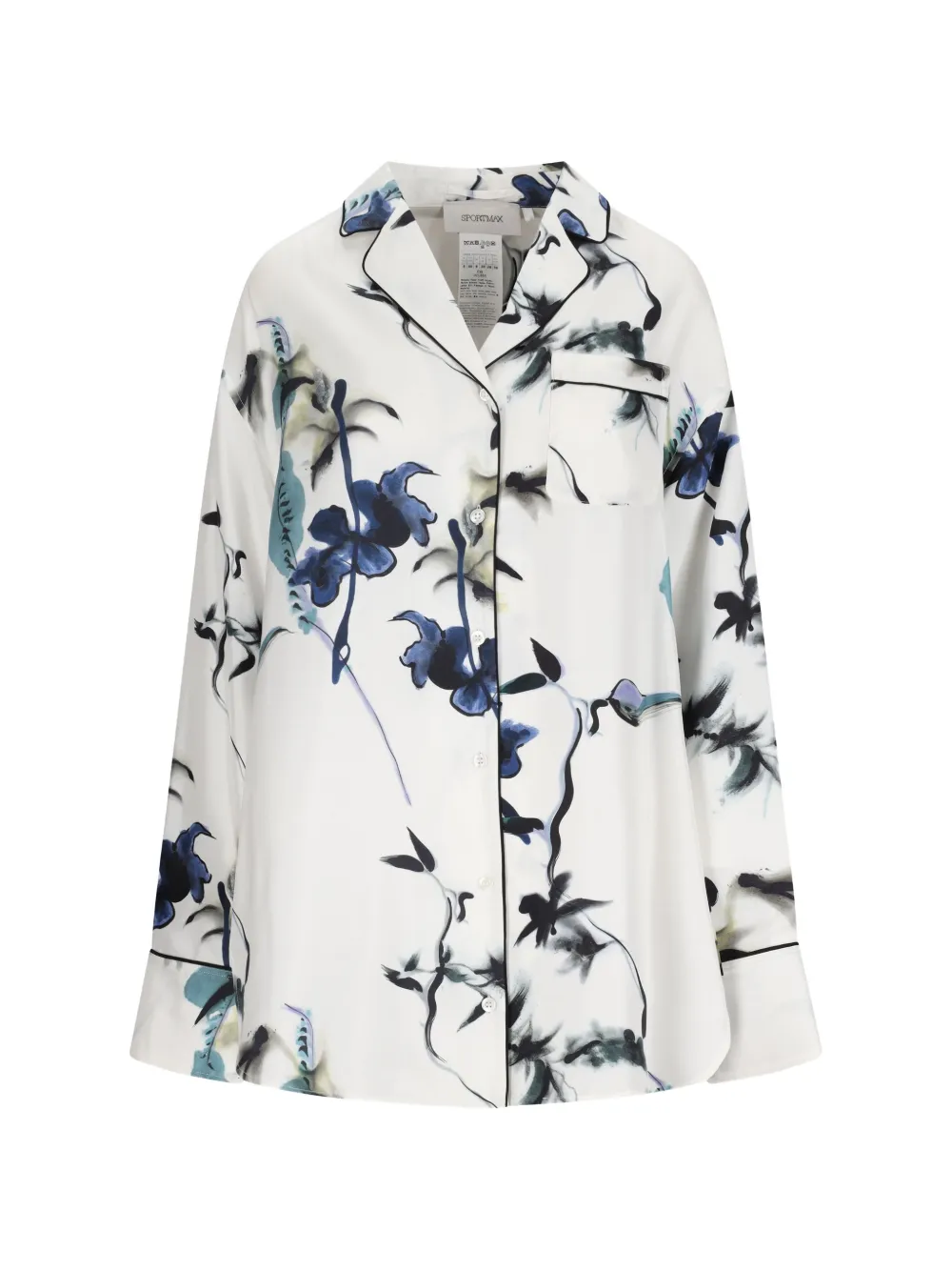 Sportmax floral-print silk shirt - White