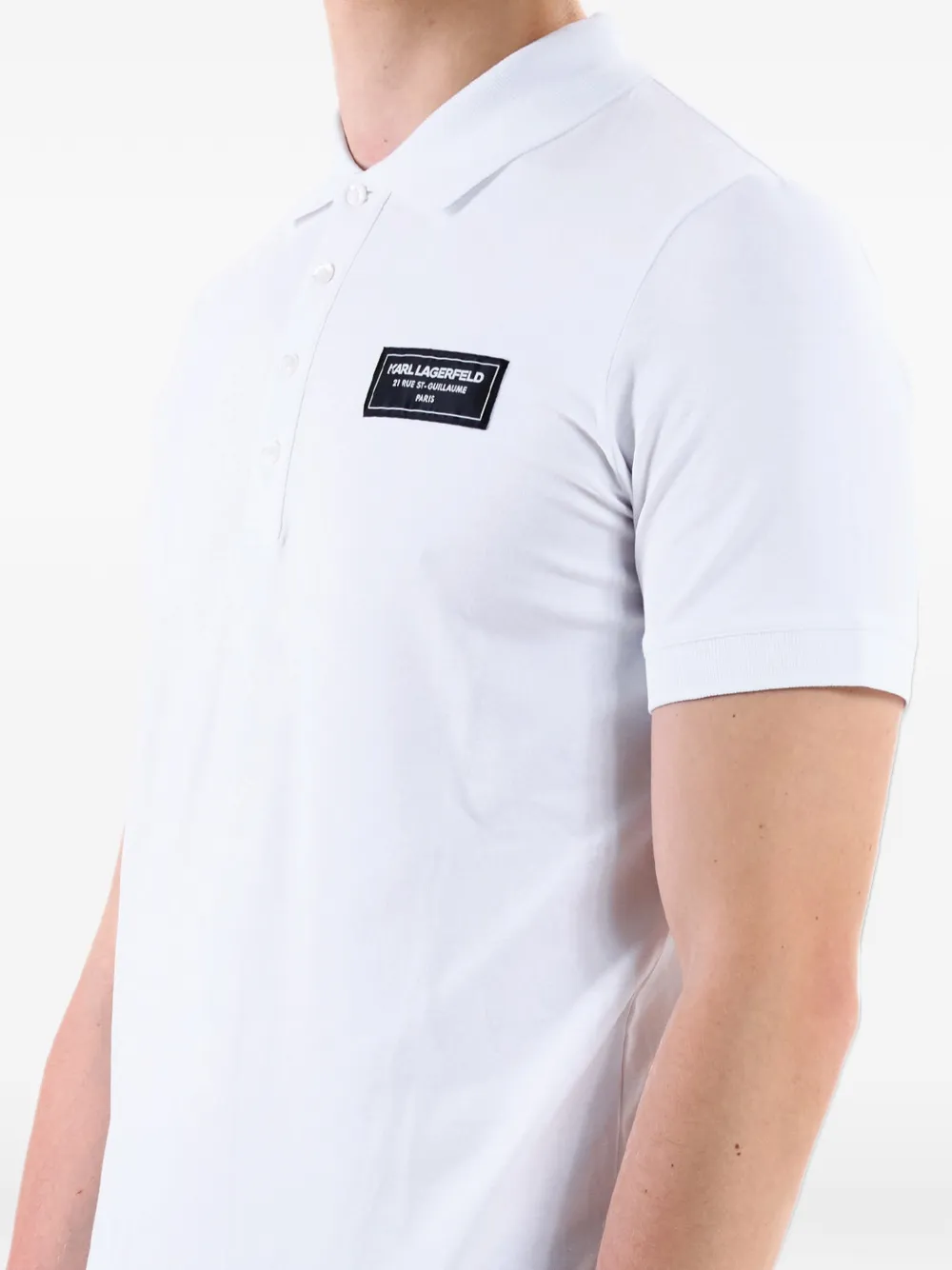 Karl Lagerfeld logo-patch polo shirt Wit
