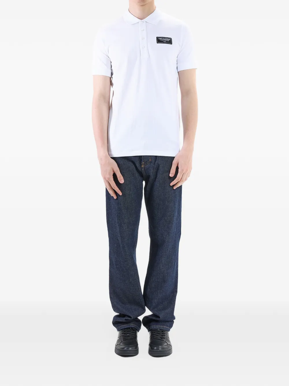 Karl Lagerfeld logo-patch polo shirt Wit