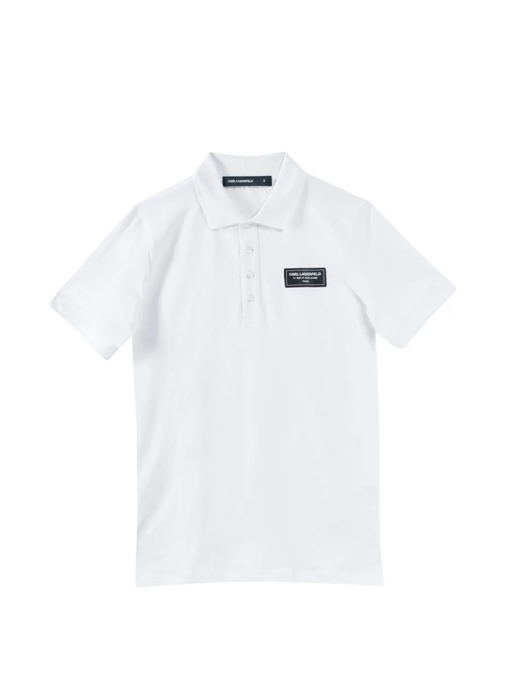 Karl Lagerfeld logo-patch polo shirt - Bianco