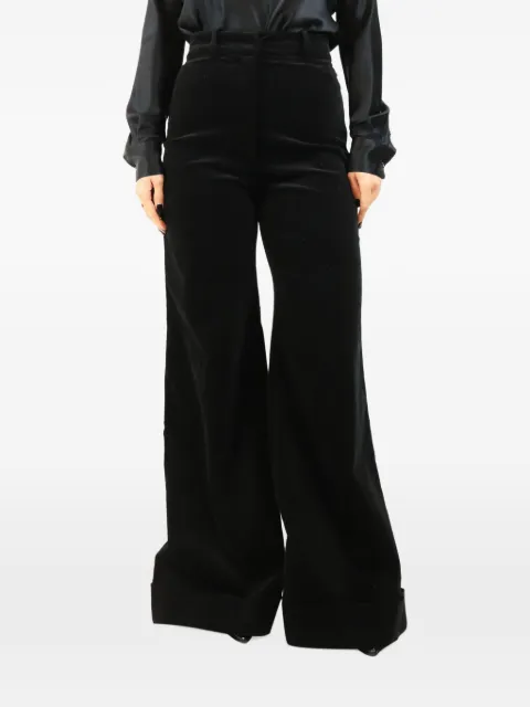 G. velvet wide-leg trousers