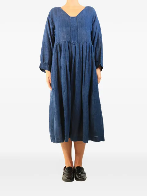 Dosa long-sleeve pleated midi dress