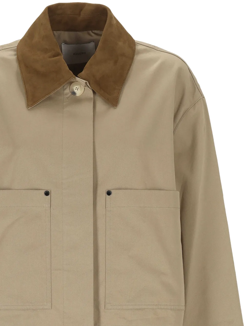 JOSEPH Aitna contrast-collar jacket Beige