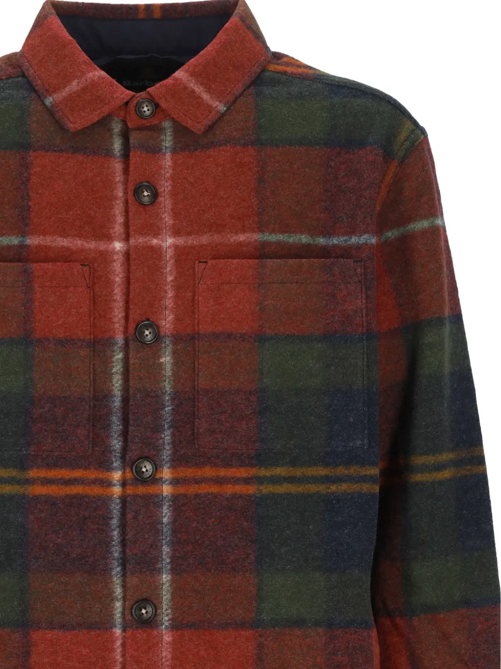 Barbour woodlane brushed check overshirt Rood