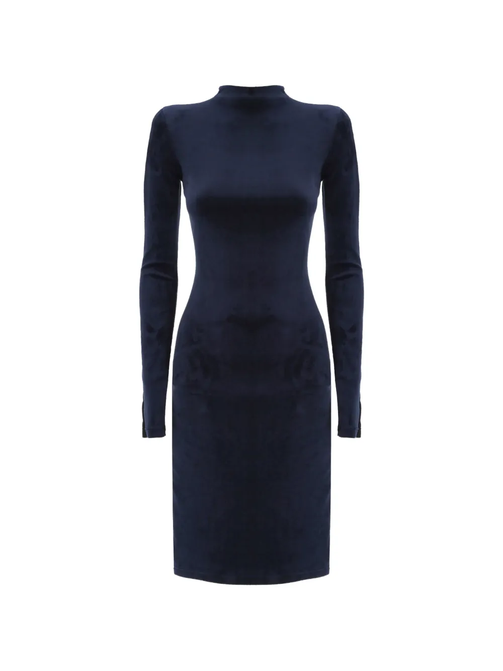 MM6 Maison Margiela velvet-effect long-sleeve midi dress - Blu