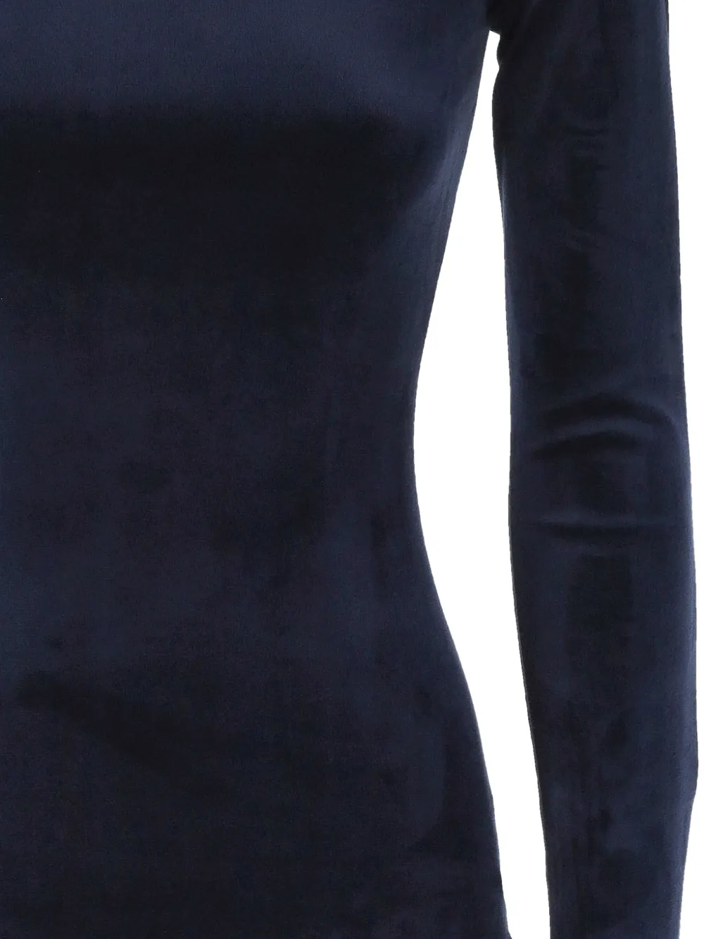 MM6 Maison Margiela velvet-effect long-sleeve midi dress Blauw