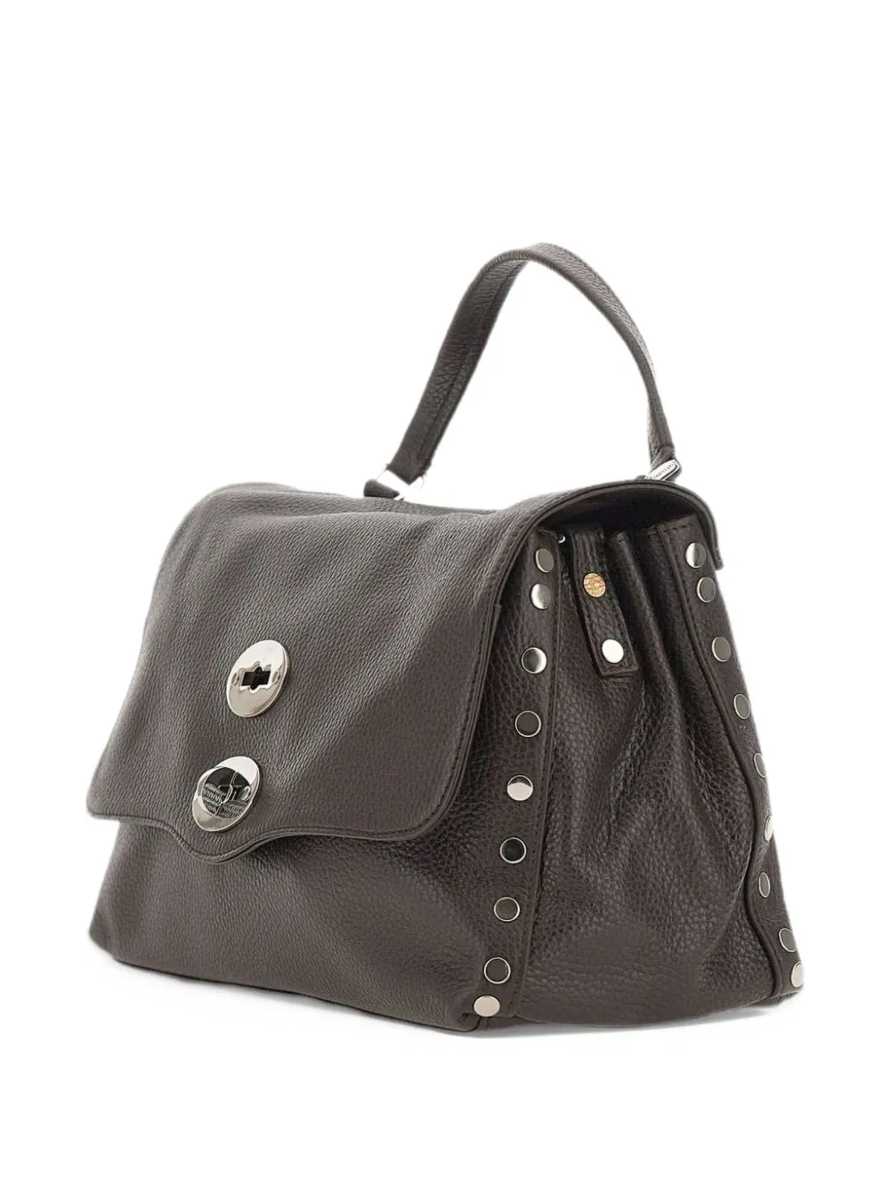 Zanellato Postina stud-embellished leather shoulder bag Bruin