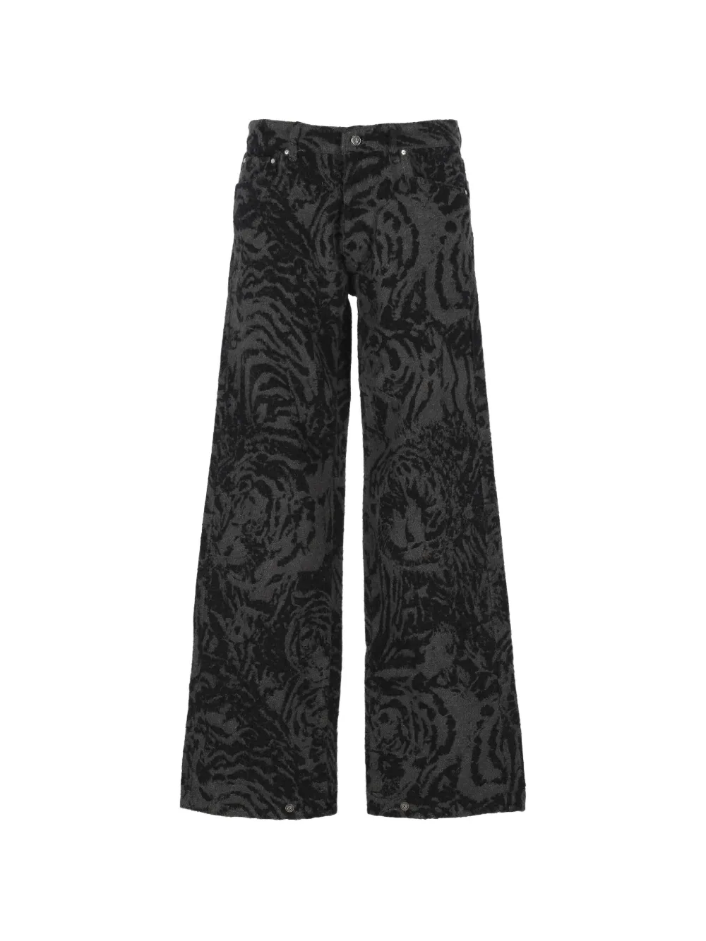 PDF tiger-pattern jacquard jeans - Nero