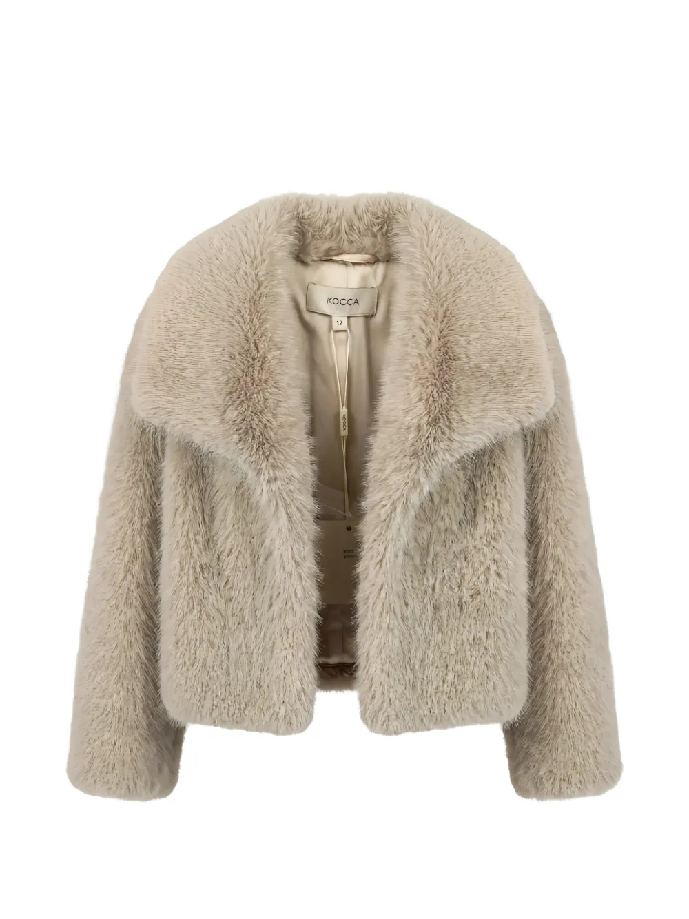 Kocca faux-fur wide-collar jacket - Toni neutri