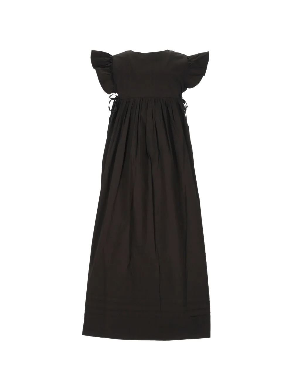 GANNI ruffled button-front midi dress Zwart