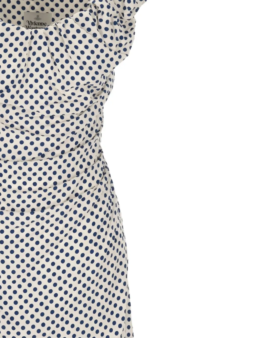 Vivienne Westwood polka-dot draped mini dress Beige
