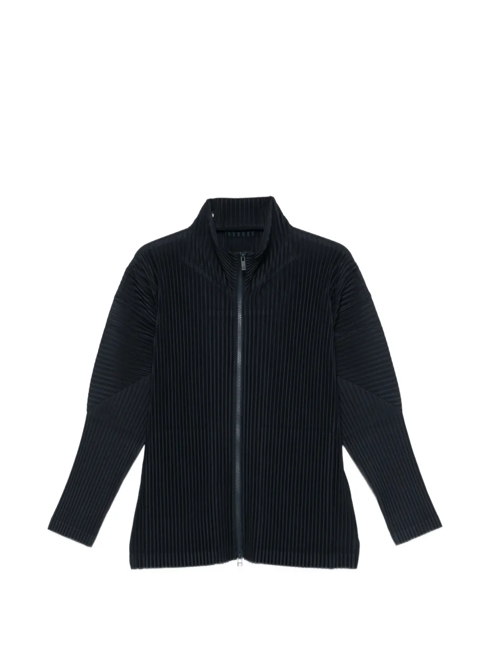 Issey Miyake pleated zip-up cardigan - Blu
